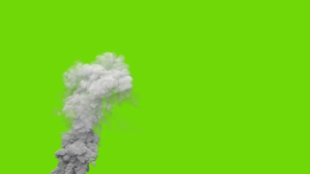 Columna Humo Contaminación Gris Central Fuelóleo Pantalla Verde Aislada — Vídeo de stock