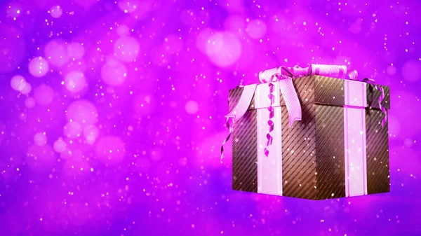 Vivid Pink Decorated Giftbox Abstract Rendering — Stockfoto