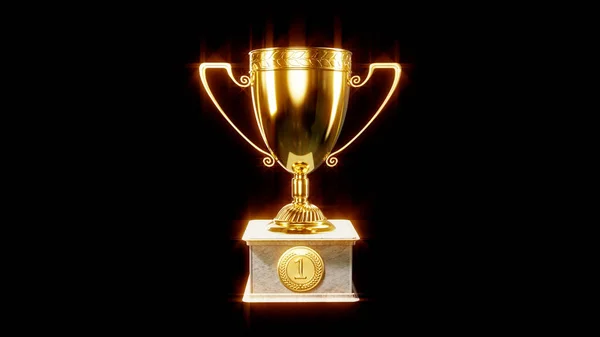 Gold Reward Goblet Podium Business Victory Sign Isolated Object Rendering — Fotografia de Stock