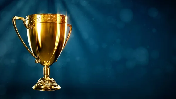 Gold 1St Place Chalice Defocused Abstract Rendering — Stock Photo, Image