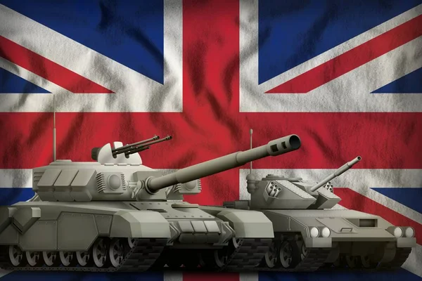 Tanks United Kingdom Flag Background United Kingdom Tank Forces Concept — Stock Photo, Image