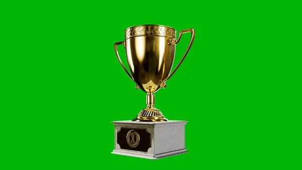 Winners Chalice Pedestal Green Screen Isolated Object Rendering — Fotografia de Stock