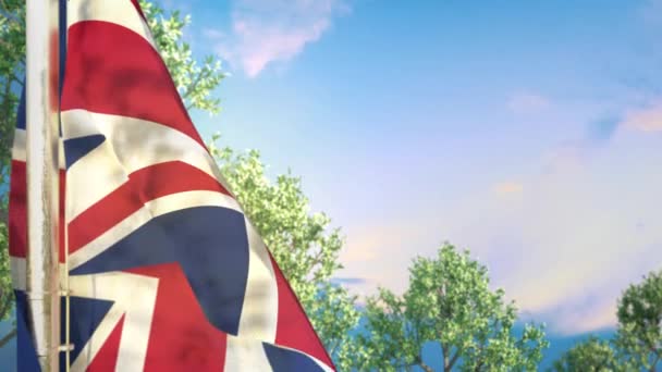 Bandera Colgante Con Árboles Cielo Para Cualquier Fiesta — Vídeos de Stock