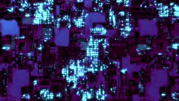 Escenario Tecnológico Alta Tecnología Digital Cyberpunk Iluminación Azul — Vídeos de Stock