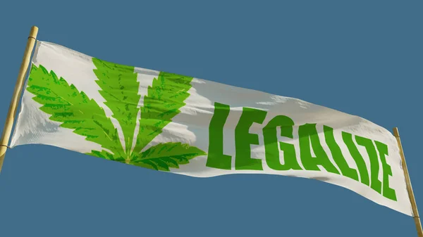 Legalizar Banner Transparencia Sobre Fondo Cielo Azul Aislado Renderizado Objetos — Foto de Stock