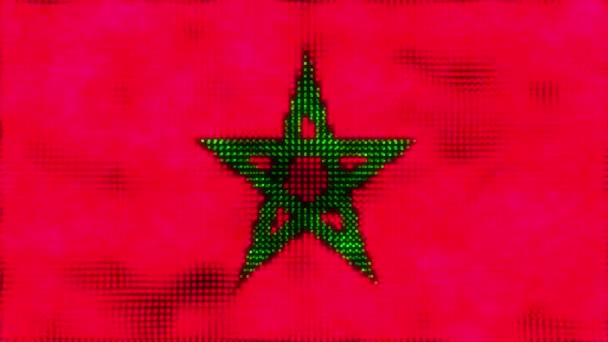 Bandeira Digital Marrocos Animação Loop — Vídeo de Stock