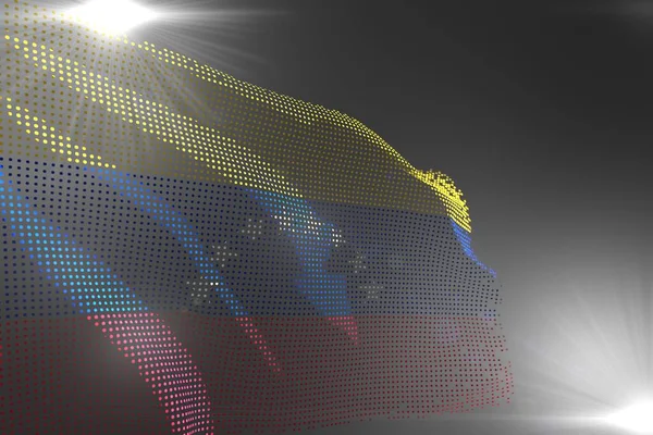 Beautiful Modern Photo Venezuela Flag Made Dots Waving Grey Free — 图库照片
