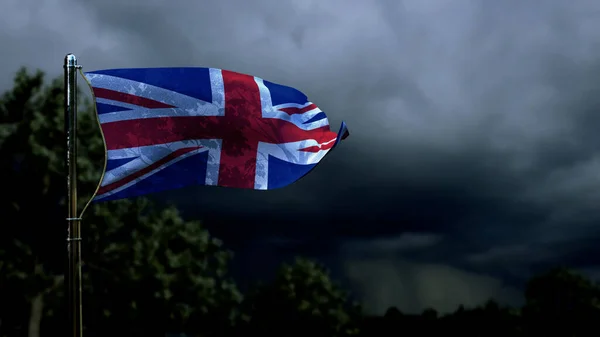 United Kingdom Flag State Holiday Dark Storm Cumulus Clouds Abstract — Fotografia de Stock