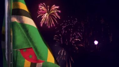  Ulusal kutlama için havai fişek gökyüzünde sallanıyor.