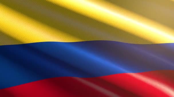 Kolumbia Błyszcząca Flaga Animacja Pętlowa — Wideo stockowe