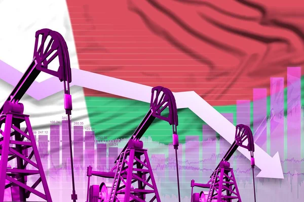 Madagaskar Ölindustrie Konzept Industrielle Illustration Absenkung Der Grafik Auf Madagaskar — Stockfoto