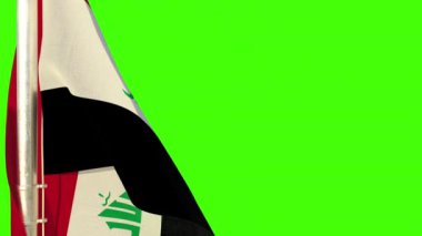  Yeşil ekranda bayrak asmak, izole edilmiş
