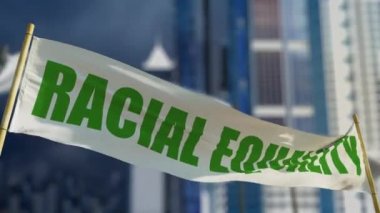 Bokeh şehrinde ırksal Eşitlik Şeffaf Afişi