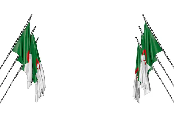 Schattig Veel Algerije Vlaggen Opknoping Diagonale Palen Van Links Rechts — Stockfoto