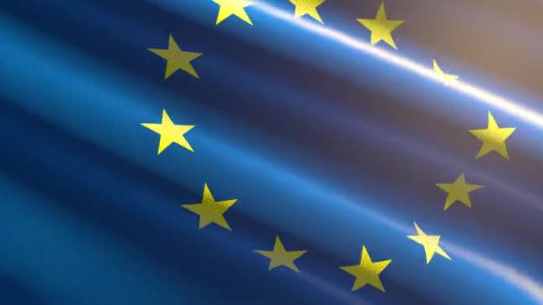 European Union Shiny Flag Loop Animation — Videoclip de stoc