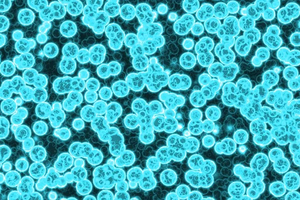 Yaratıcı Modern Açık Mavi Biyo Canlı Hücrelerin Büyük Miktarı Dijital — Stok fotoğraf
