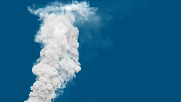 White Dense Pollute Smoke Column Exhaust Nuclear Power Plant Isolated — Stockfoto