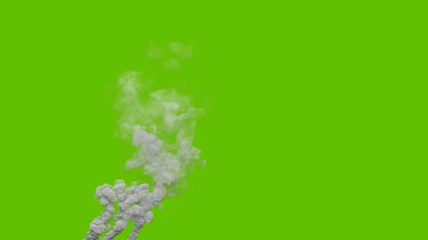 Grå Kolrökpelare Från Eldningsolja Grön Skärm Isolerad Industriell Rendering — Stockfoto