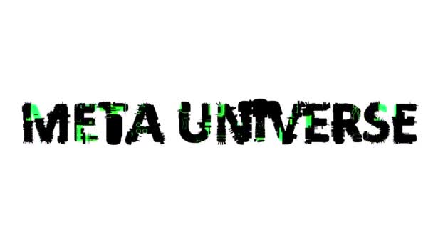 Meta Universe Black Green Cybernetical Digital Text Isolated Loop Video — Stock Video