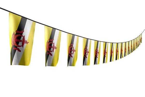 Cute Many Brunei Darussalam Flags Banners Hangs Diagonal Perspective View — Zdjęcie stockowe