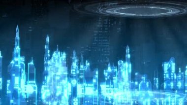 Sol tarafında boş alan olan fütürist mavi metaverse bg