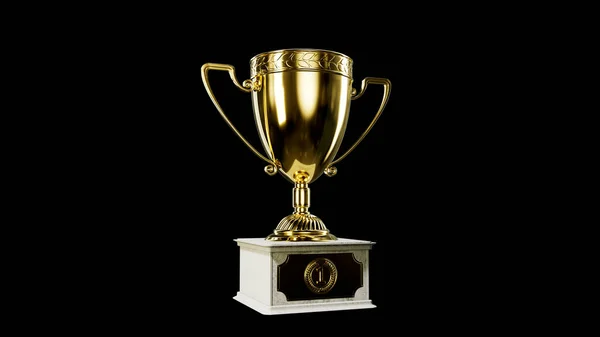 Champions Goblet Pedestal Contest Victory Sign Isolated Object Rendering — Stock Photo, Image