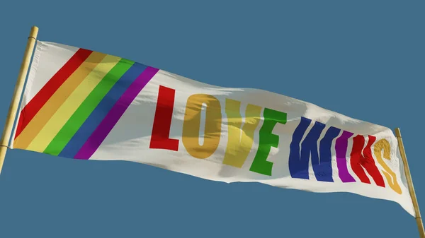 Love Wins Transparency Sign Blue Sky Isolated Object Illustration — 스톡 사진