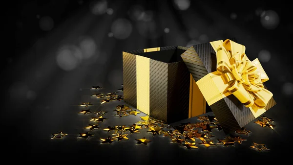Black Friday Ausverkauf Geöffnete Geschenkbox Mit Licht Von Innen Abstrakte Stockfoto