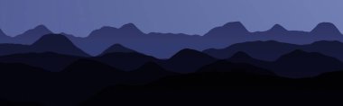 Gece bilgisayar grafiksel arkaplan deseni resimlemesinde dağlar dizayn etmek