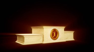 Koyu arka planda güzel rock şampiyonları podyumu, izole edilmiş - nesne 3D görüntüleme