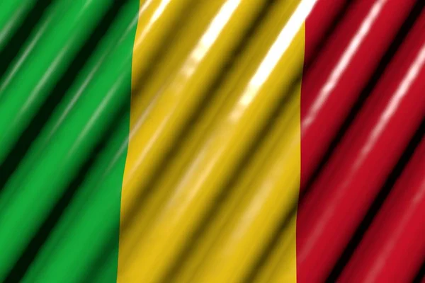 Merveilleux Brillant Ressemblant Drapeau Plastique Mali Avec Grands Plis Toute — Photo