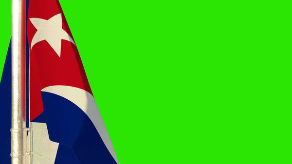 古巴独立日标志在绿色屏幕上 独立对象3D插图上 — 图库照片