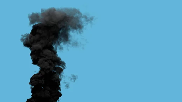 Black Dense Co2 Emissions Smoke Emission Oil Power Plant Isolated — Stockfoto