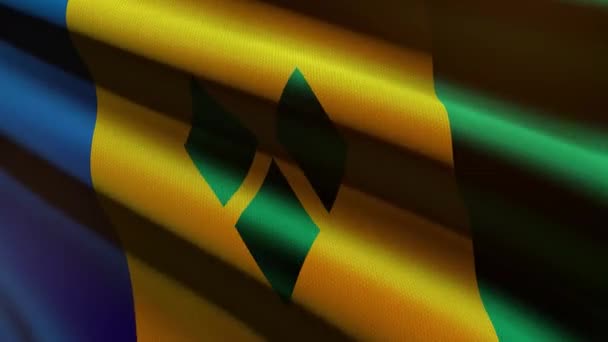 Bandeira São Vicente Granadinas Animação Loop — Vídeo de Stock