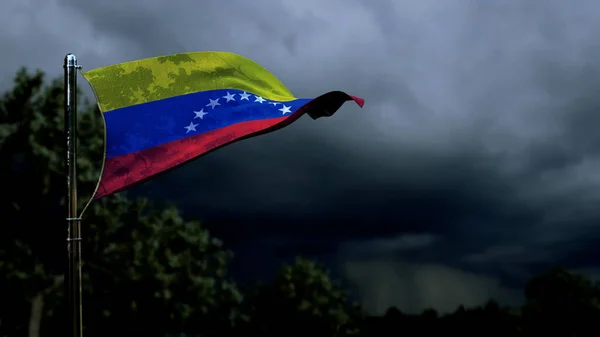 Venezuela Vlag Voor Volkslied Dag Donkere Storm Cumulus Abstracte Illustratie — Stockfoto