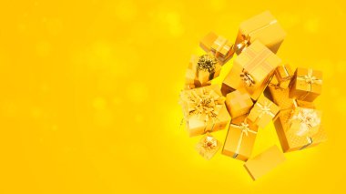 Altın yığını hediye kutuları ücretsiz bir yerde - endüstriyel 3D görüntüleme