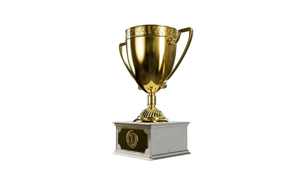 1St Place Cup Pedestal Tournament Achievement Symbol Isolated Object Rendering —  Fotos de Stock