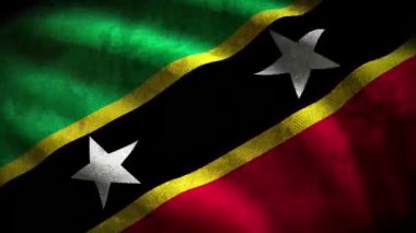 Saint Kitts and Nevis grunge flag - loop animation
