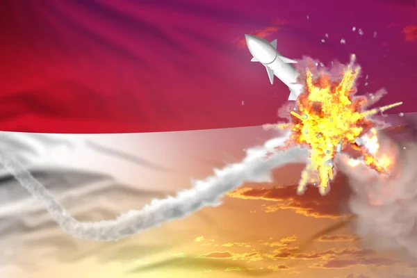 Monaco Intercepted Supersonic Missile Modern Antirocket Destroys Enemy Missile Concept — Photo