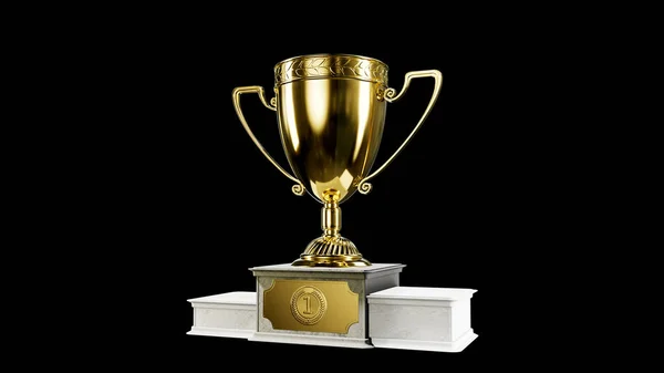 Trophy Goblet Podium Contest Achievement Symbol Isolated Object Rendering — Stock Photo, Image