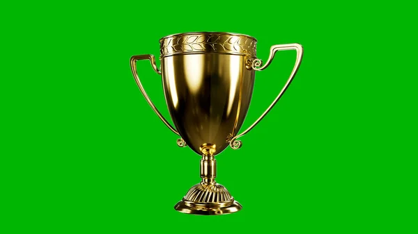 Beautiful Goldish Champions Cup Green Screen Isolated Object Illustration — Stock Photo, Image