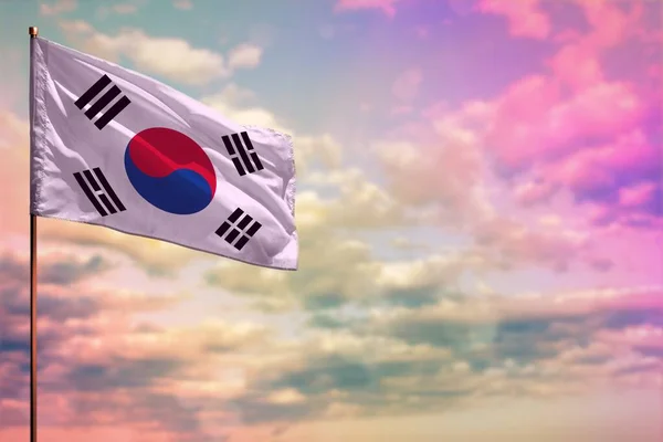 Fluttering Republic Korea Jižní Korea Vlajka Maketa Místem Pro Váš — Stock fotografie