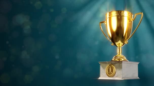 1St Place Goblet Soft Focus Background Free Place — Stock Video