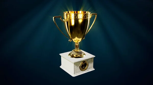 黑暗背景下的奖赏圣杯 商业胜利 对象3D渲染 — 图库照片