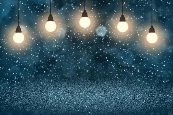 Светло Голубой Красивый Сверкающий Абстрактный Фон Лампочки Искрами Муха Обезжиренный — стоковое фото