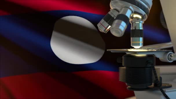 Lao República Democrática Popular Concepto Científico Con Bandera — Vídeo de stock