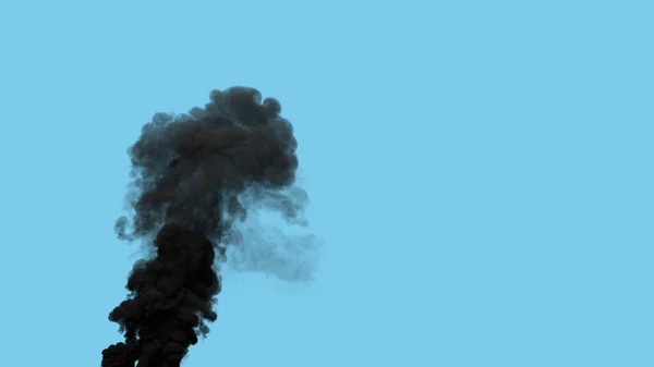 Siyah Kalın Karbondioksit Duman Emisyonu Petrol Santralinden Izole Edilmiş Endüstriyel — Stok fotoğraf