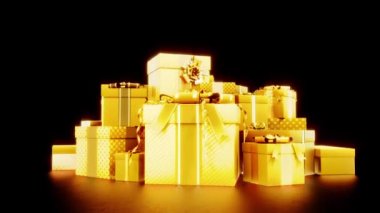 Altın sürpriz hediyeler Xmas ya da pazartesi siber satışları için birikiyor.