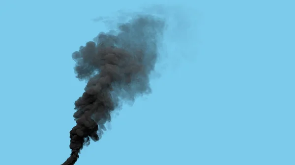 発電所からの黒い高密度の有毒煙放出 産業用3Dレンダリング — ストック写真