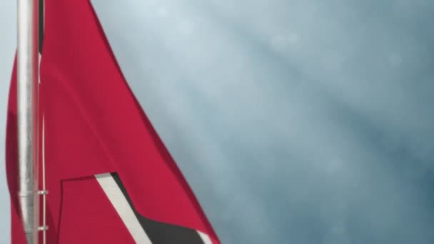 Flaggan Hänger Blå För Hymnen Dag Bokeh — Stockvideo